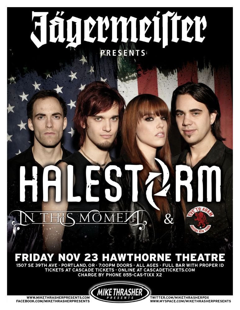 Image 0 of HALESTORM 2012 Gig POSTER Portland Oregon Concert