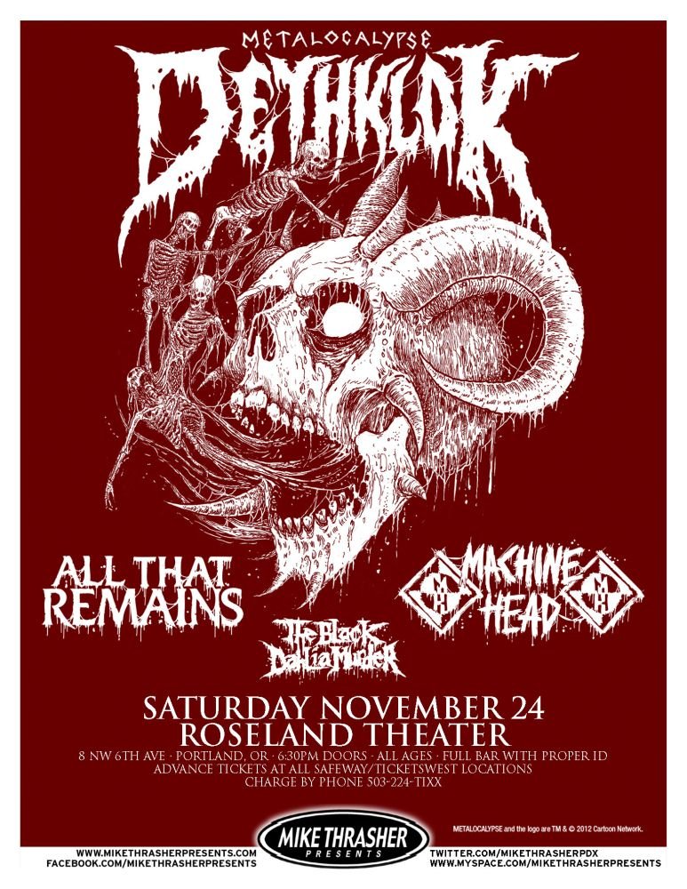 Image 0 of DETHLOK 2012 Gig POSTER Portland Oregon Concert 