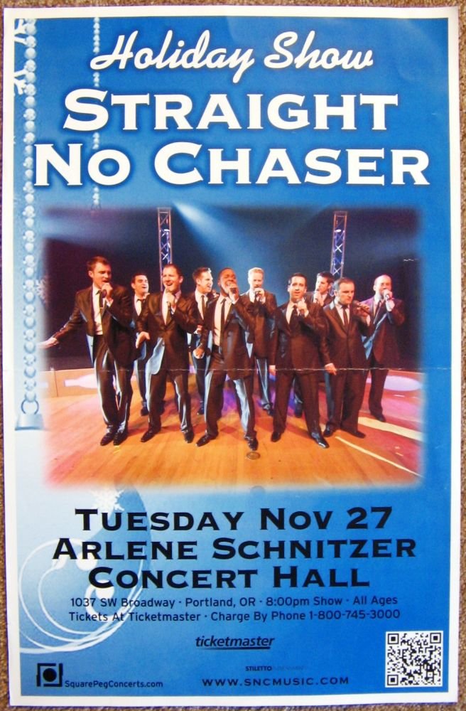 Image 0 of STRAIGHT NO CHASER 2012 Gig POSTER Portland Oregon Concert 