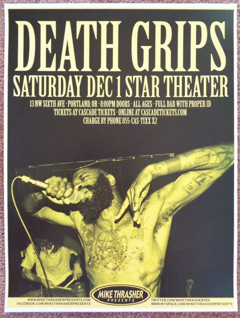 Image 0 of DEATH GRIPS 2012 Gig POSTER Portland Oregon Concert