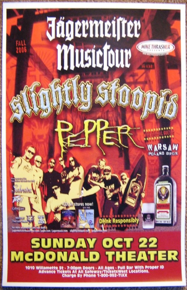 Image 0 of SLIGHTLY STOOPID Gig POSTER Oct 2006 Eugene Oregon Concert