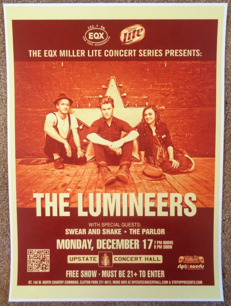 Image 0 of Lumineers THE LUMINEERS 2012 Gig POSTER Concert Clifton Park New York
