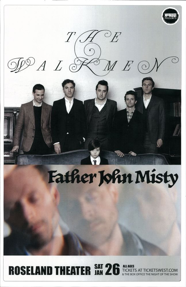 Image 0 of Walkmen THE WALKMEN & FATHER JOHN MISTY 2013 POSTER Gig Portland Oregon Concert