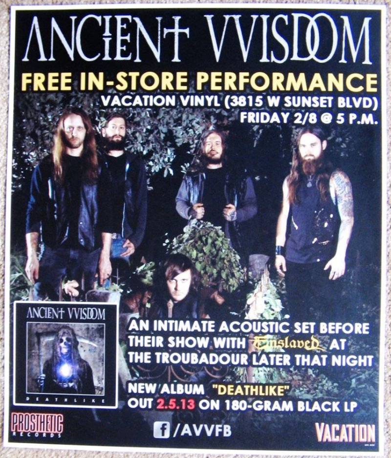 Image 0 of ANCIENT VVISDOM 2013 Gig POSTER Los Angeles In-Store Concert 