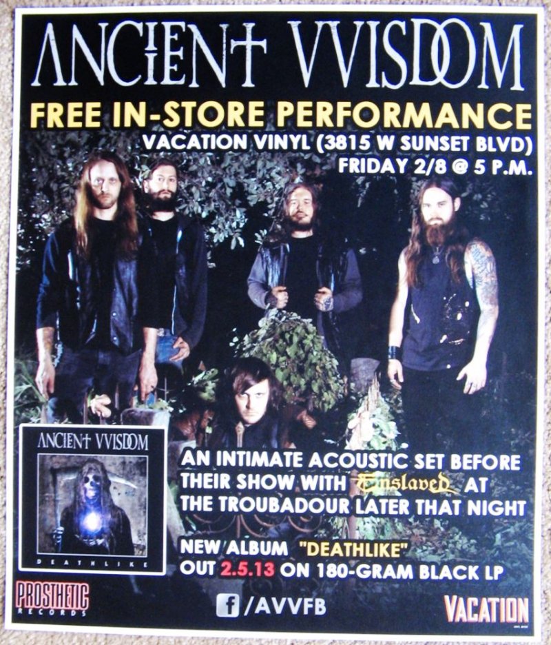 Image 0 of ANCIENT VVISDOM 2013 Gig POSTER Los Angeles In-Store Concert 