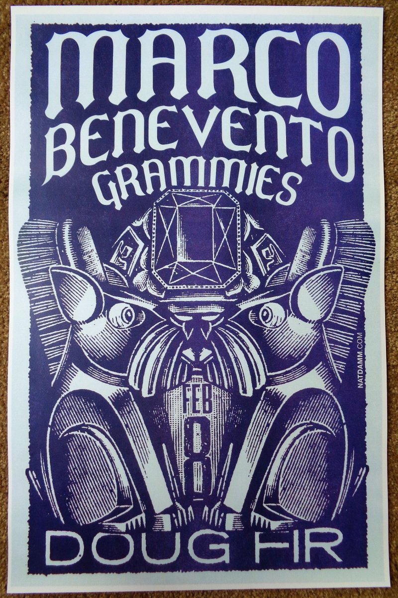 Benevento MARCO BENEVENTO 2013 Gig POSTER Portland Oregon Concert