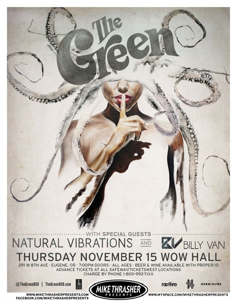 Image 0 of THE GREEN 2012 Gig POSTER Eugene Oregon Concert Reggae