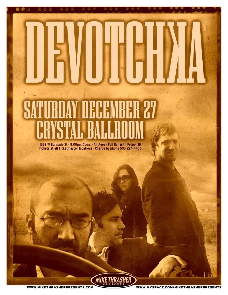 Image 0 of DEVOTCHKA Gig POSTER December 2008 Portland Oregon Concert