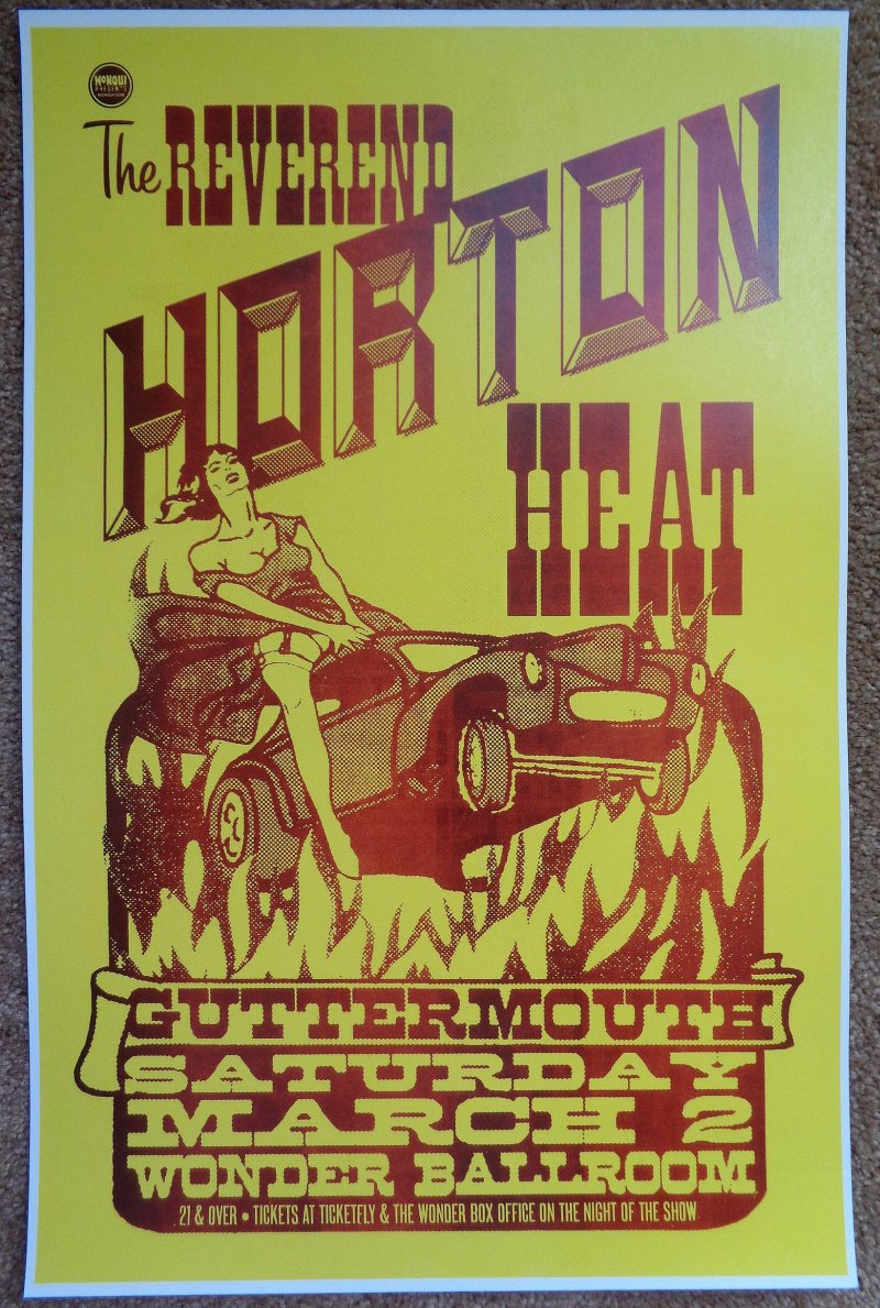 Image 0 of Heat REVEREND HORTON HEAT 2013 Gig POSTER Portland Oregon Concert