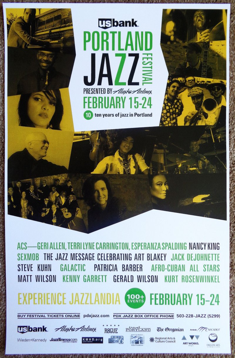 PORTLAND JAZZ FESTIVAL POSTER 2013 Portland Oregon Esperanza Spalding Galactic 