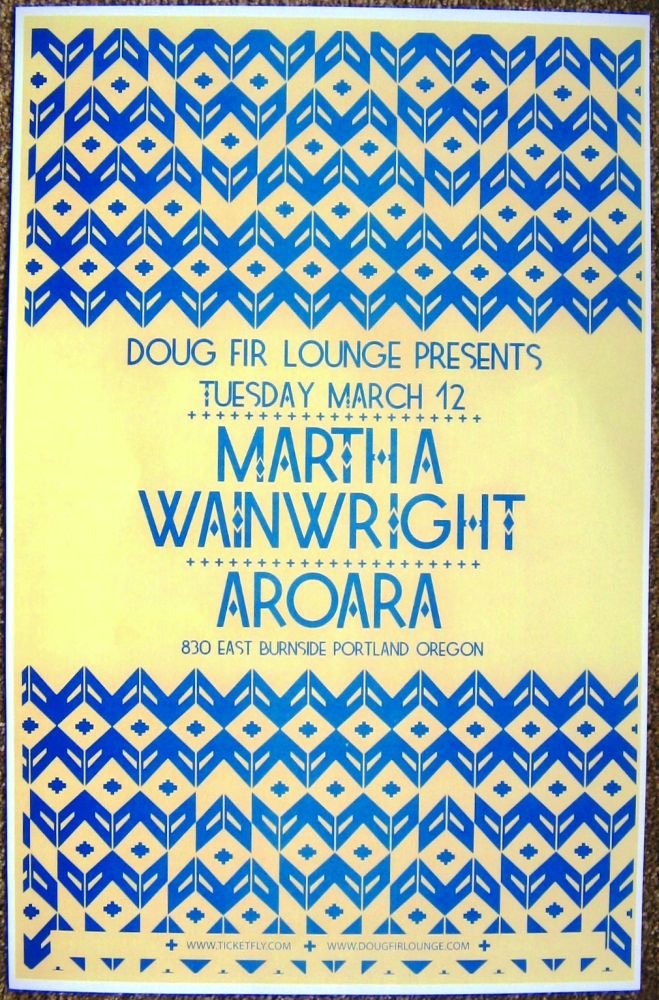 Image 0 of Wainwright MARTHA WAINWRIGHT 2013 Gig POSTER Portland Oregon Concert