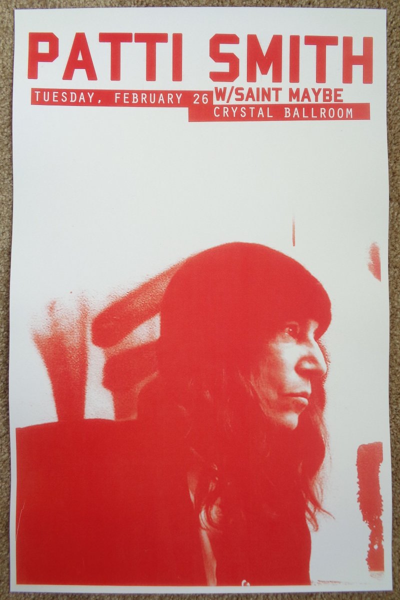 Image 0 of Smith PATTI SMITH 2013 Gig POSTER Portland Oregon Concert 