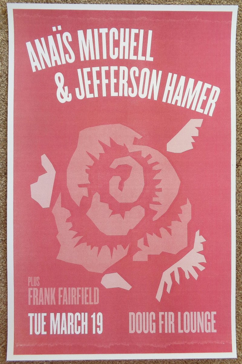 Image 0 of Mitchell ANAIS MITCHELL & JEFFERSON HAMER 2013 Gig POSTER Portland Oregn Concert