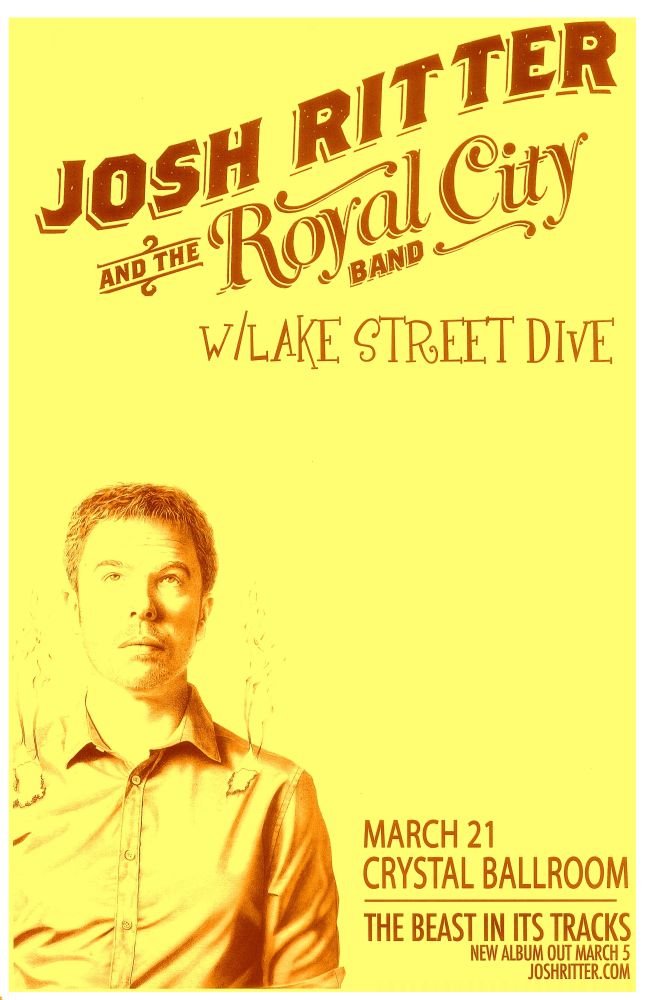 Image 0 of Ritter JOSH RITTER 2013 POSTER Gig Portland Oregon Concert 