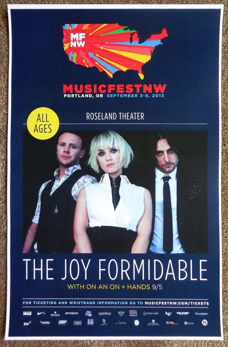 Image 0 of JOY FORMIDABLE 2013 Gig POSTER MFNW Portland Oregon Musicfest NW Concert