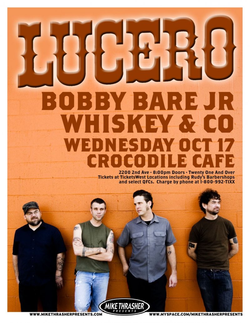 Image 0 of LUCERO 2007 Gig POSTER Seattle Washington Concert Ben Nichols