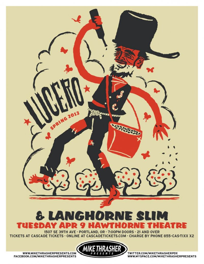 Image 0 of LUCERO Gig POSTER April 2013 Portland Oregon Concert Ben Nichols