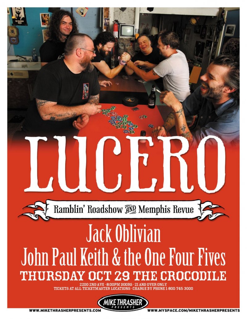 Image 0 of LUCERO Gig POSTER Oct 2009 Seattle Washington Concert Ben Nichols