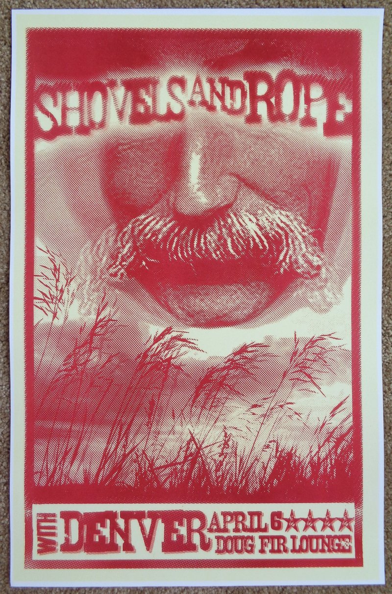 Image 0 of SHOVELS AND ROPE Gig POSTER April 2013 Portland Oregon Concert