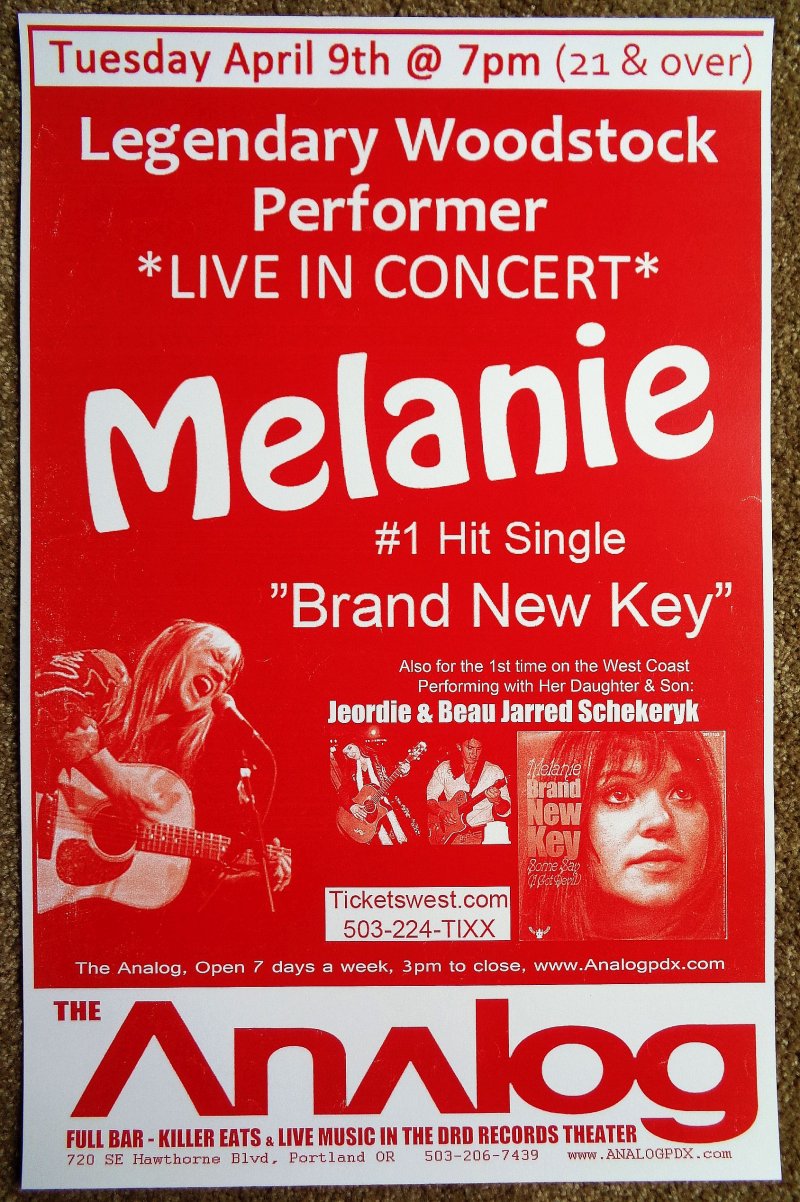 Image 0 of MELANIE SAFKA 2013 Gig POSTER Portland Oregon Concert Woodstock 