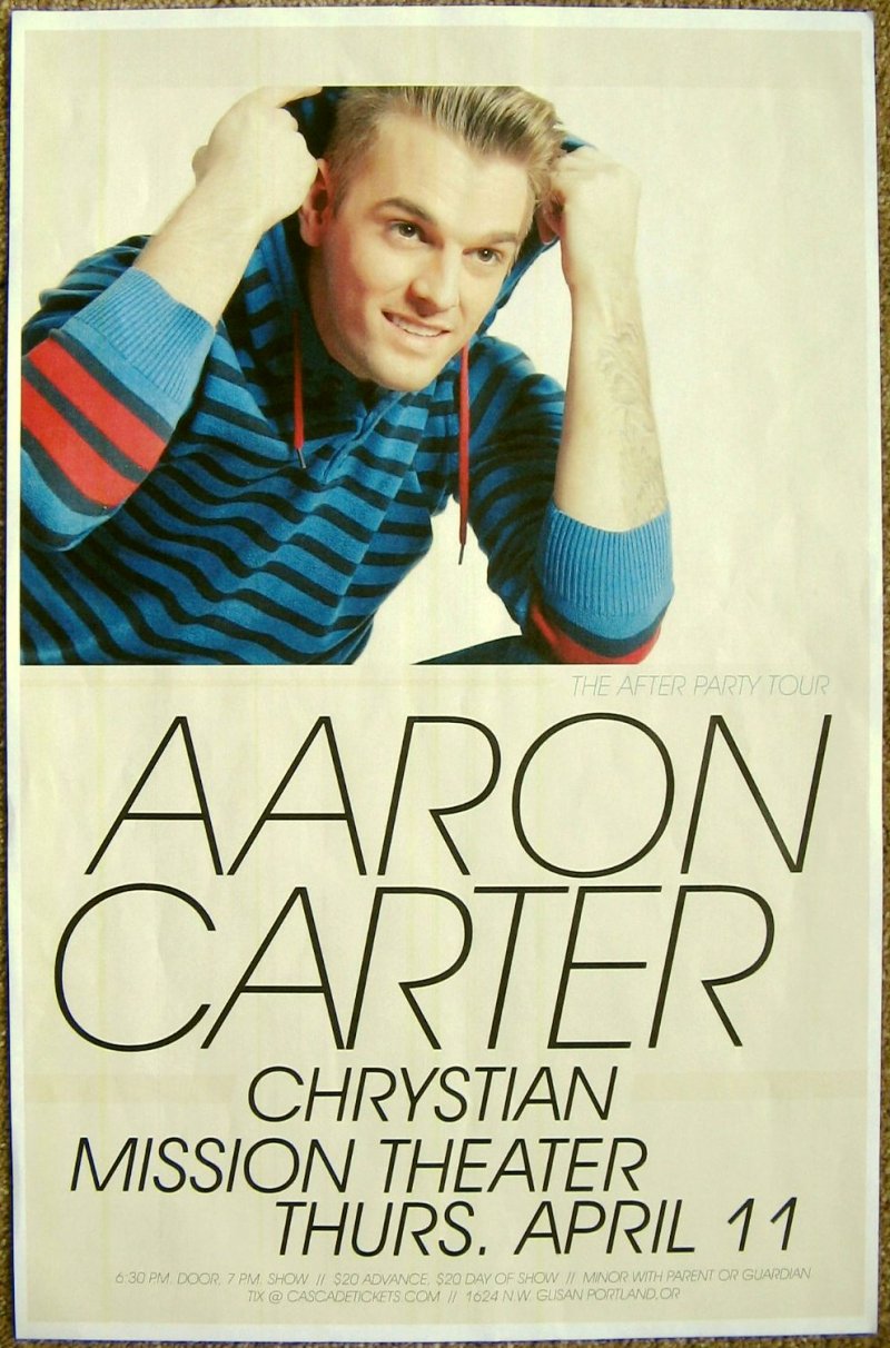 Image 0 of Carter AARON CARTER 2013 Gig POSTER Portland Oregon Concert  