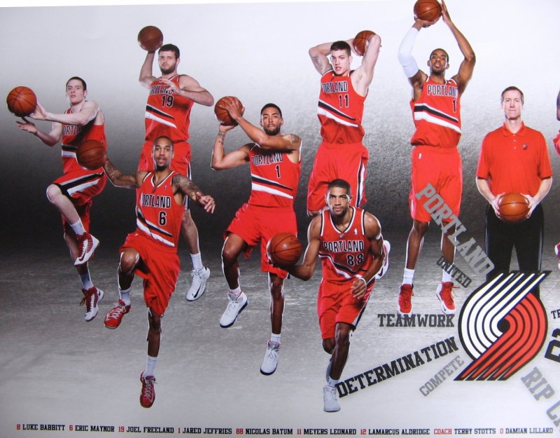 Image 1 of Portland Trailblazers 2012-13 Blazers Game Handout TEAM POSTER LaMarcus Lillard