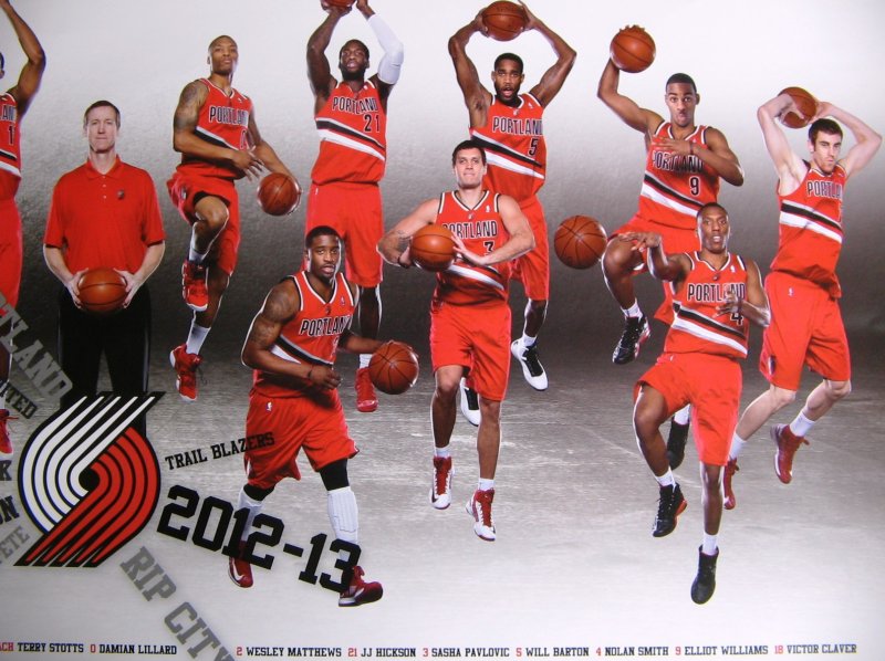 Image 2 of Portland Trailblazers 2012-13 Blazers Game Handout TEAM POSTER LaMarcus Lillard