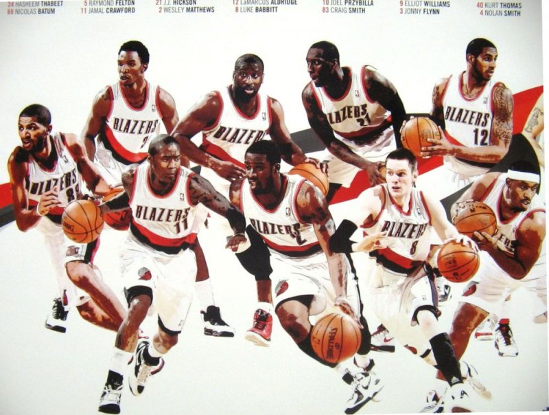 Image 1 of Portland Trailblazers 2011-12 Blazers Game Handout TEAM POSTER LaMarcus Aldridge