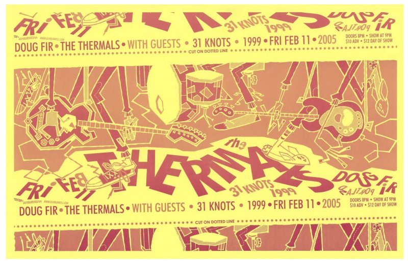 Image 0 of Thermals THE THERMALS 2005 Gig POSTER Portland Oregon Concert