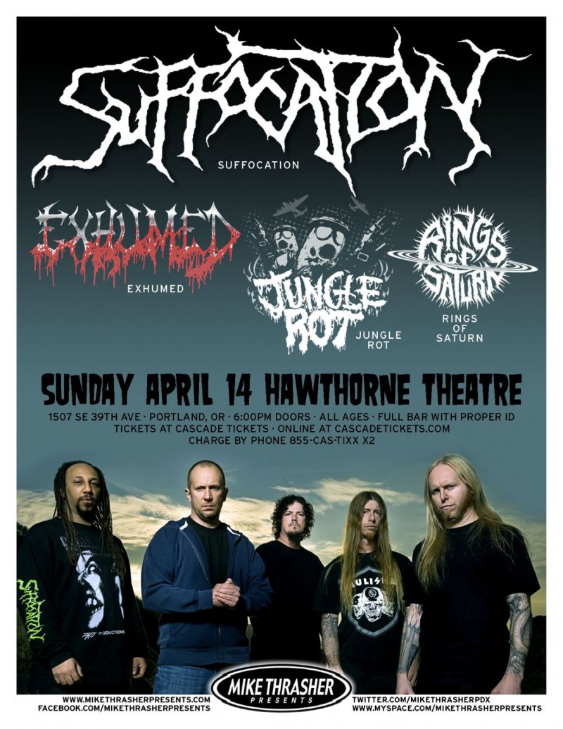 Image 0 of SUFFOCATION 2013 Gig POSTER Portland Oregon Concert 