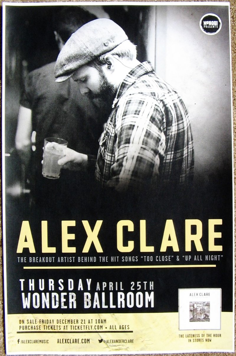 Image 0 of Clare ALEX CLARE 2013 Gig POSTER Portland Oregon Concert