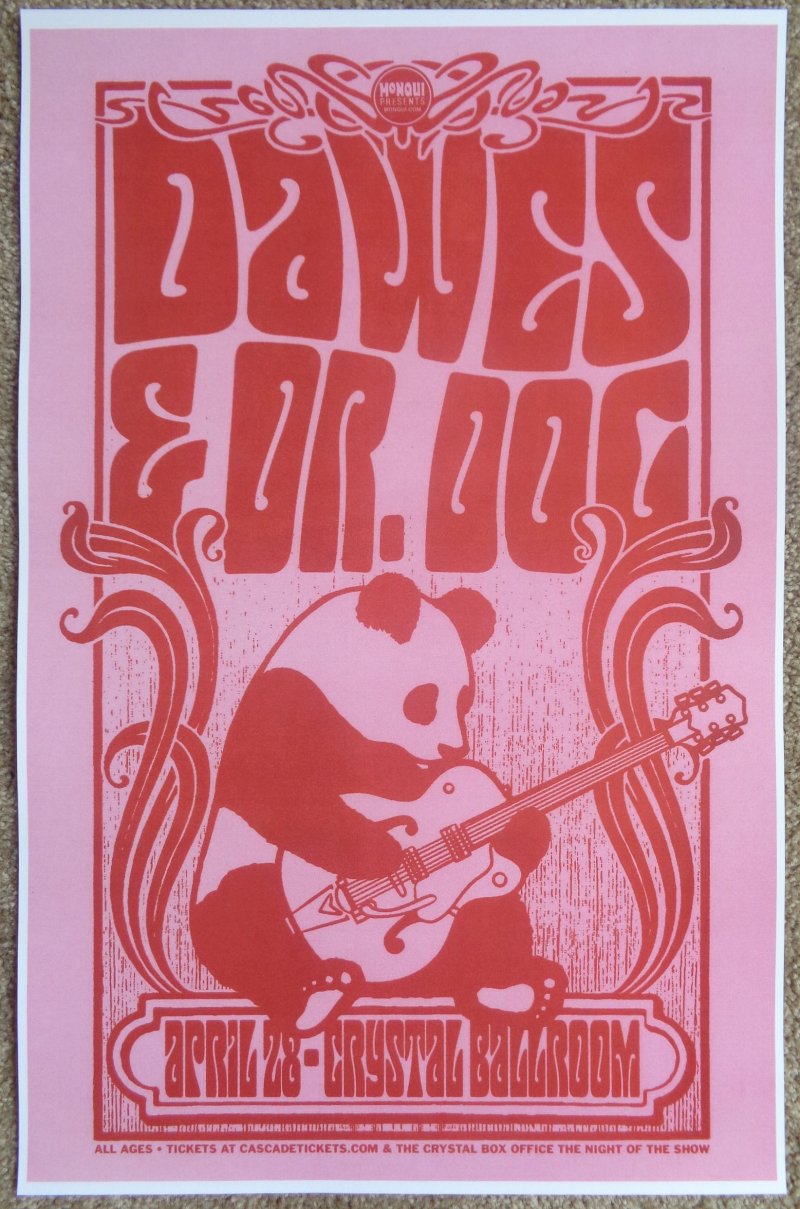 Image 0 of DAWES & DR. DOG 2013 Gig POSTER Portland Oregon Concert Version 1