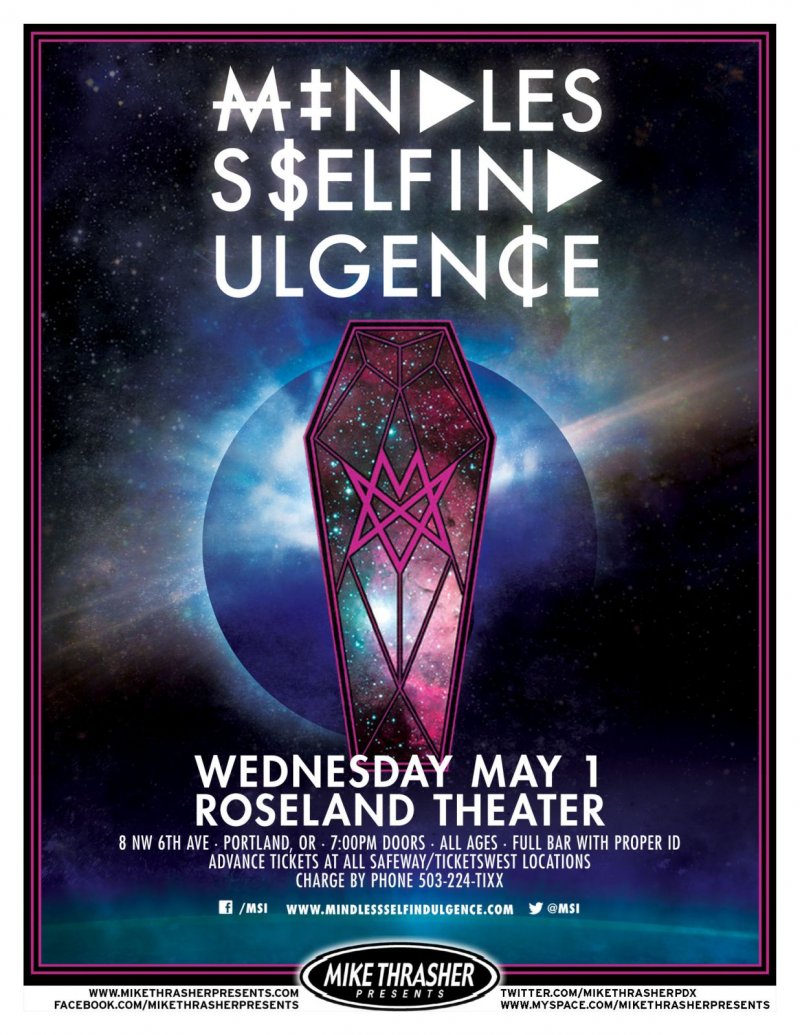 Image 0 of MINDLESS SELF INDULGENCE 2013 Gig POSTER Portland Oregon Concert