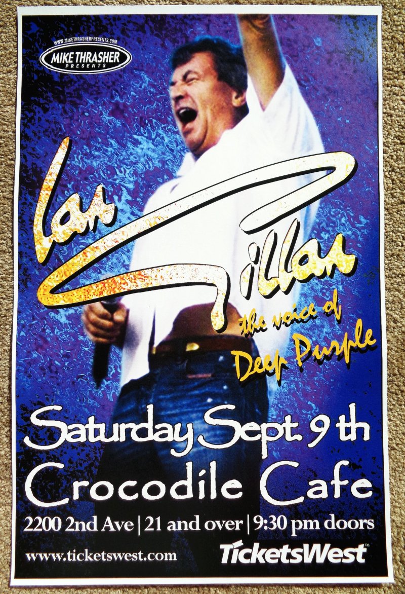 Image 0 of Gillan IAN GILLAN 2006 Gig POSTER Deep Purple Seattle Washington Concert 