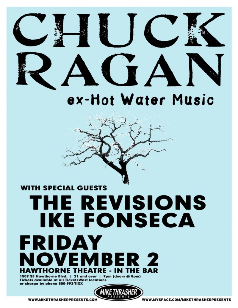 Ragan CHUCK RAGAN 2007 Gig POSTER Portland Oregon Concert