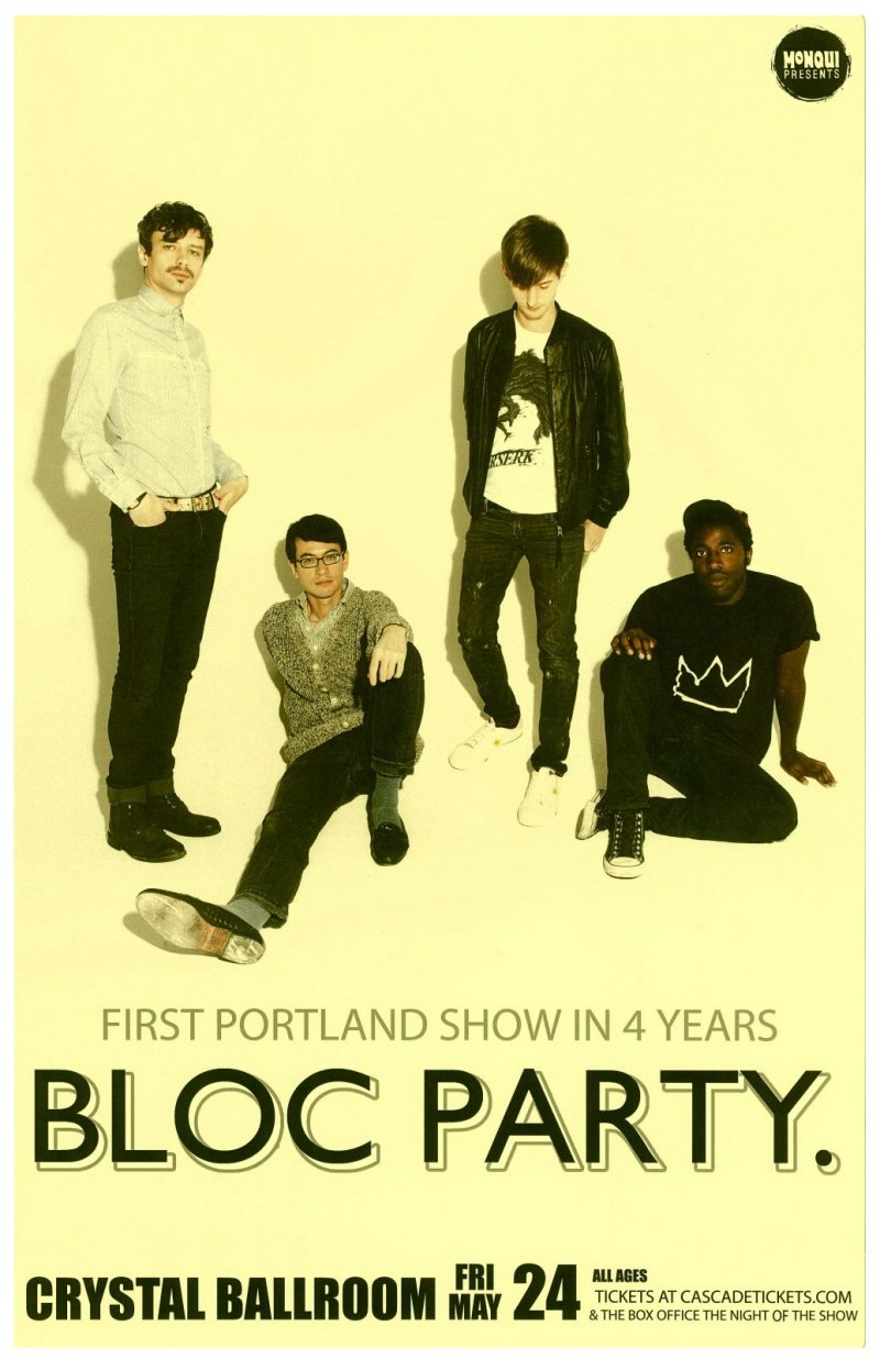 Image 0 of BLOC PARTY 2013 Gig POSTER Portland Oregon Concert  