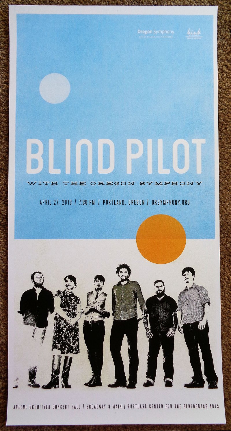 Image 0 of BLIND PILOT Gig POSTER 2013 OREGON SYMPHONY Portland Concert