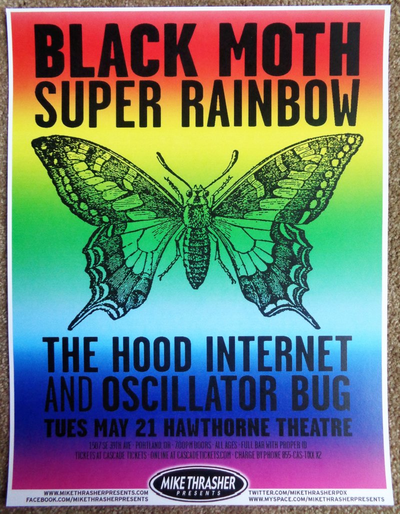 Image 0 of BLACK MOTH SUPER RAINBOW 2013 Gig POSTER Portland Oregon Concert  