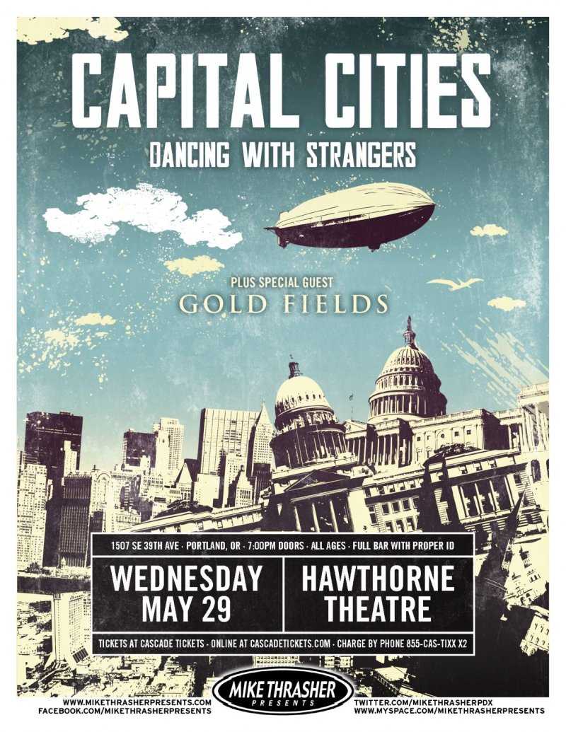 Image 0 of CAPITAL CITIES 2013 Gig POSTER Portland Oregon Concert