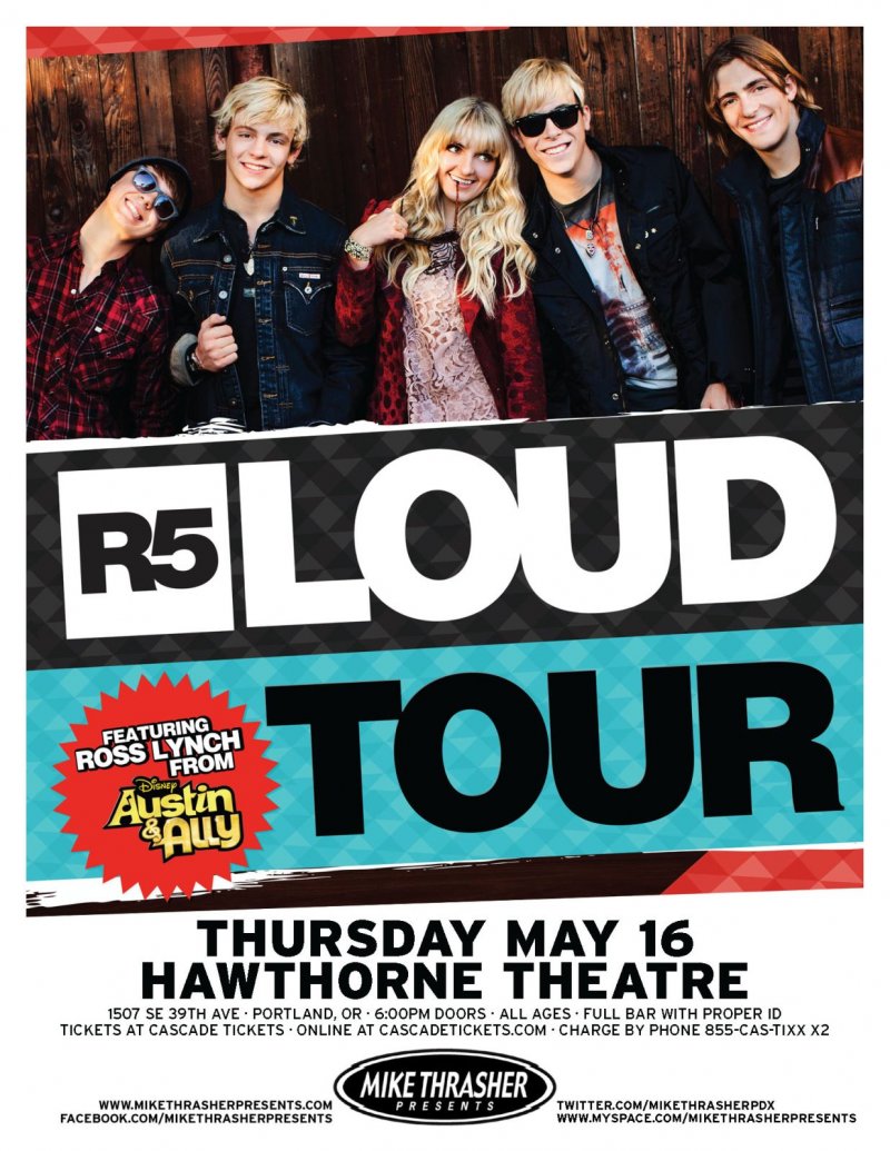 Image 0 of R5 2013 Gig POSTER Ross Lynch Austin & Ally Portland Oregon Concert