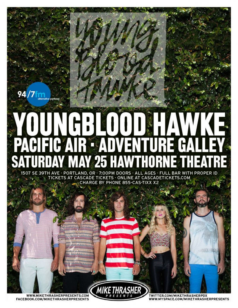 Image 0 of YOUNGBLOOD HAWKE 2013 Gig POSTER Portland Oregon Concert