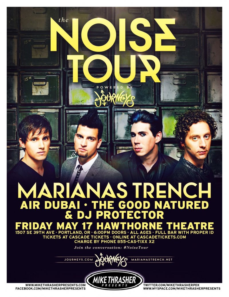 Image 0 of MARIANAS TRENCH 2013 Gig POSTER Portland Oregon Concert