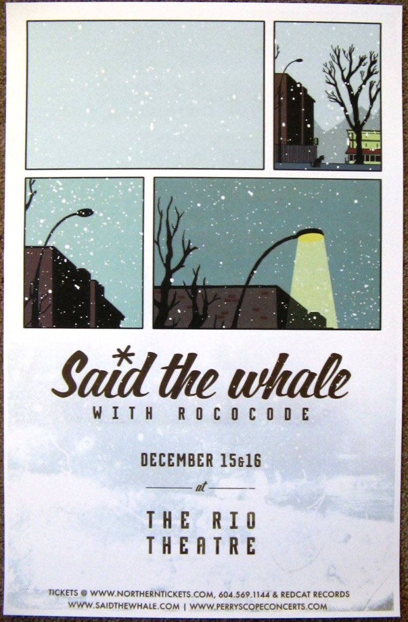 Image 0 of SAID THE WHALE 2012 Gig POSTER Vancouver BC Canada Concert 