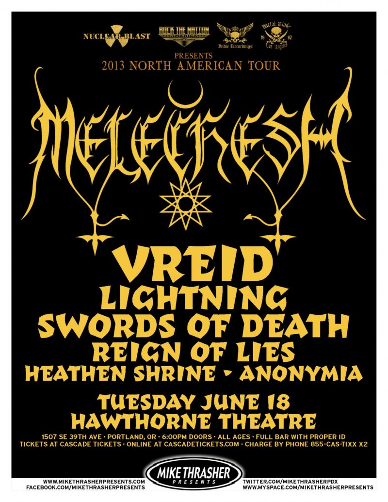 Image 0 of MELECHESH 2013 Gig POSTER Portland Oregon Concert