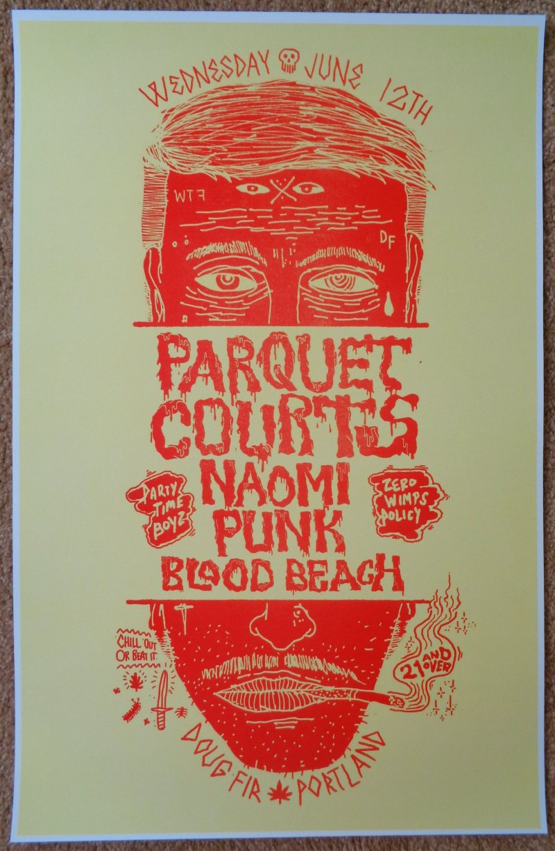 Image 0 of PARQUET COURTS 2013 Gig POSTER Portland Oregon Concert