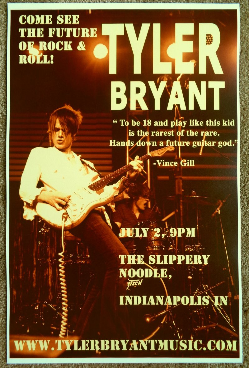 Image 0 of Bryant TYLER BRYANT 2010 Gig POSTER Indianapolis Concert 