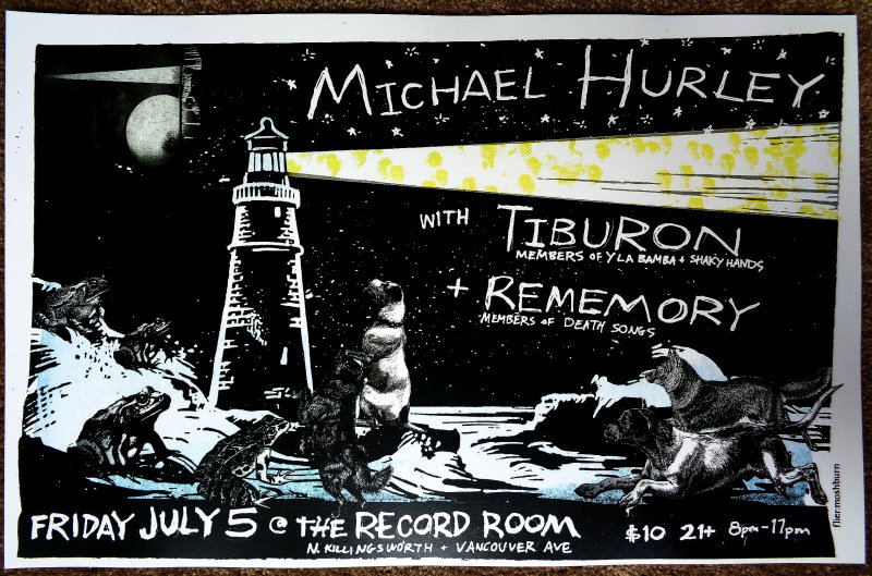 Image 0 of Hurley MICHAEL HURLEY 2013 Gig POSTER Concert Vancouver Washington