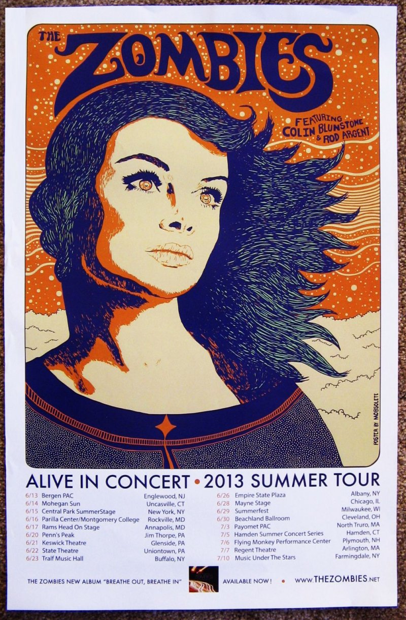 Image 0 of Zombies THE ZOMBIES 2013 Tour POSTER Gig Concert Colin BLUNSTONE & Rod ARGENT 