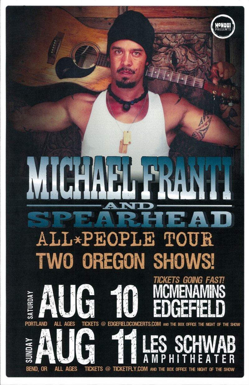 Image 0 of Spearhead MICHAEL FRANTI 2013 Gig POSTER Bend & Edgefield Oregon Concert