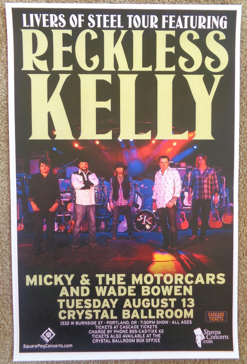 Image 0 of RECKLESS KELLY 2013 Gig POSTER Portland Oregon Concert